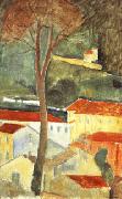 Amedeo Modigliani landscape at cagnes oil painting artist